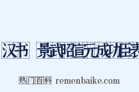 汉书·景武昭宣元成功臣表是什么意思的图片